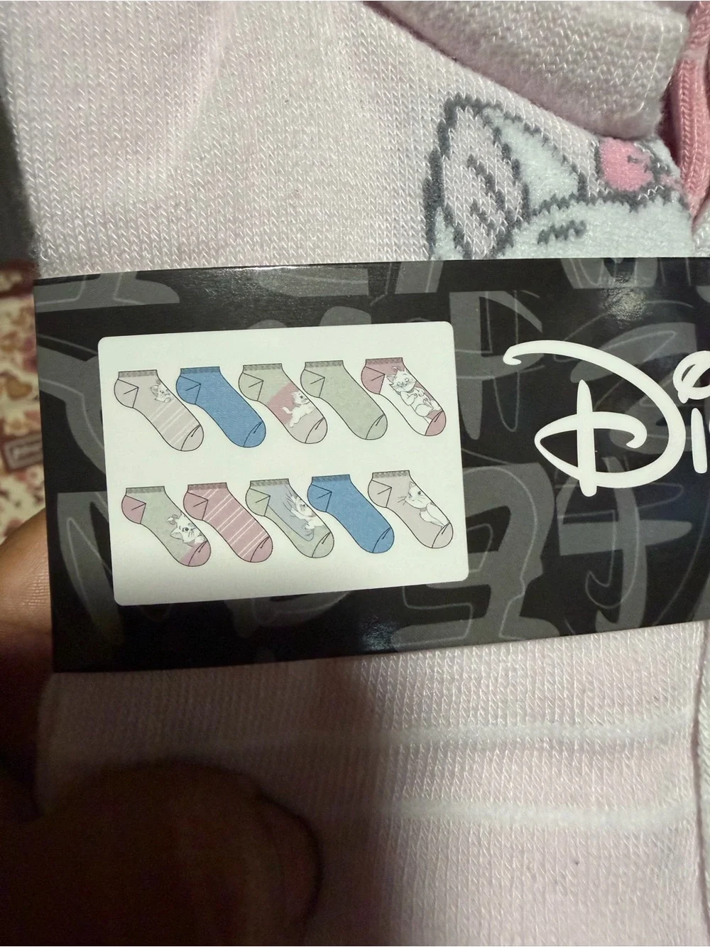 10pairs Disney No-Show Socks Pack - Pink, White, Light Blue